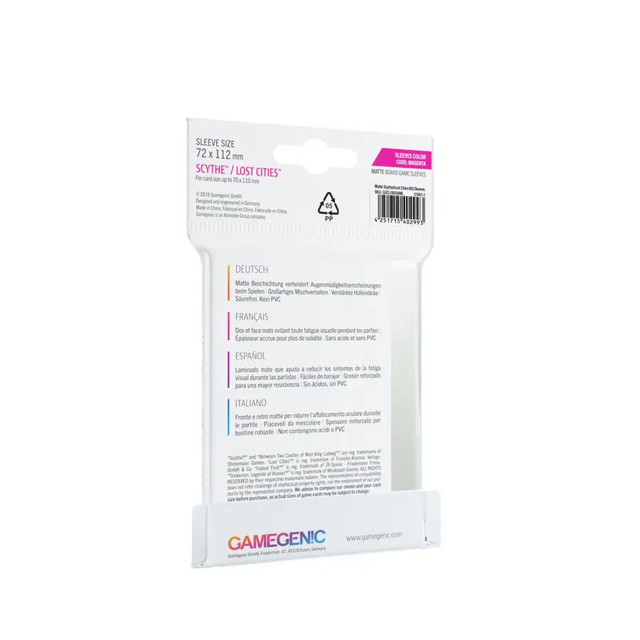 Board Game Sleeves: Matte Scythe/Lost Cities Magenta (60) Gamegenic Accessories