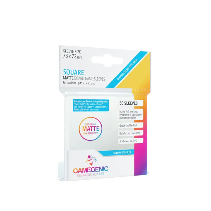 Board Game Sleeves: Matte - Square - Blue (50) - Gamegenic - Accessories