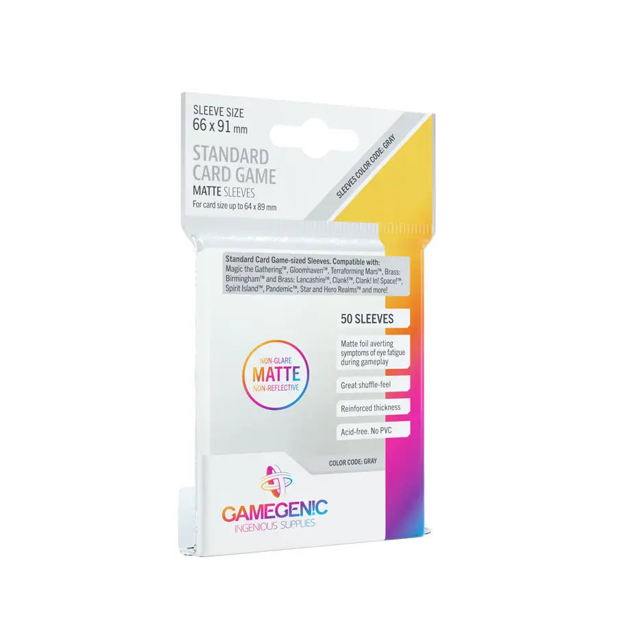 Board Game Sleeves: Matte Standard Grey (50) Gamegenic Accessories