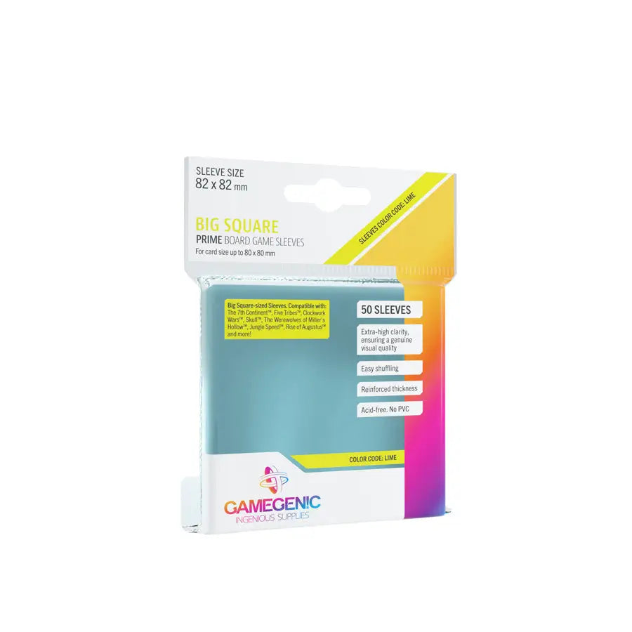 Board Game Sleeves: Prime Big Square Lime (50) Gamegenic Accessories