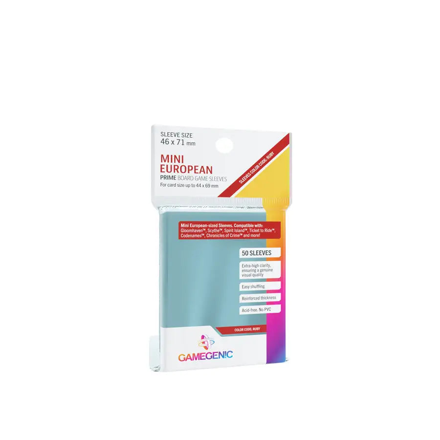 Board Game Sleeves: Prime - European - Mini - Ruby (50) - Gamegenic - Accessories