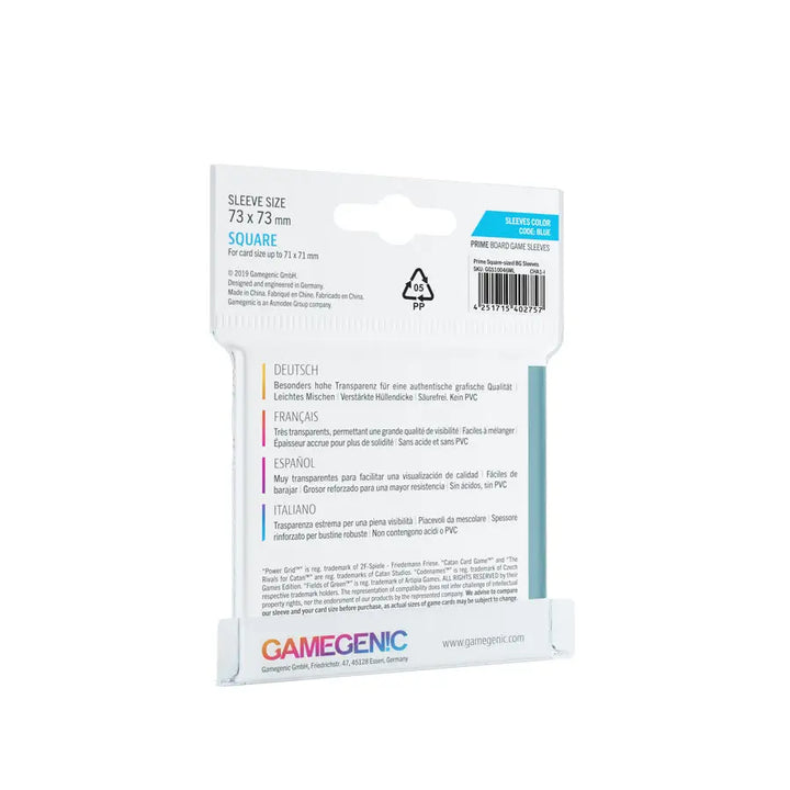 Board Game Sleeves: Prime - Square - Blue (50) - Gamegenic - Accessories