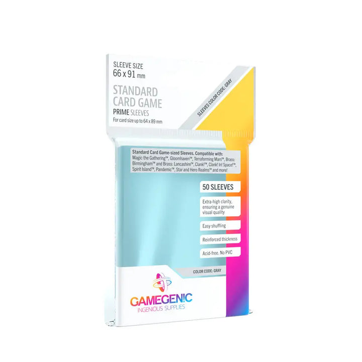 Board Game Sleeves: Prime - Standard - Gray (50) - Gamegenic - Accessories