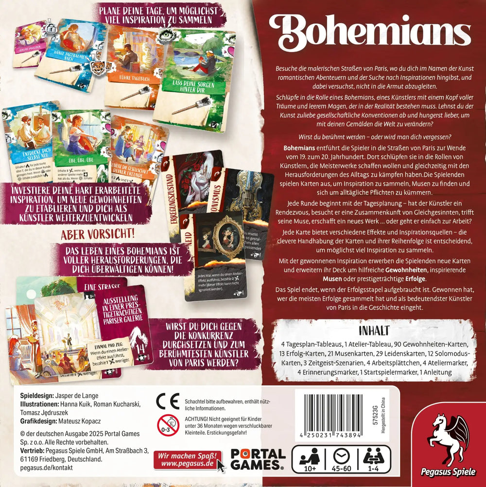 Bohemians (DE) - Pegasus Spiele - Board Games