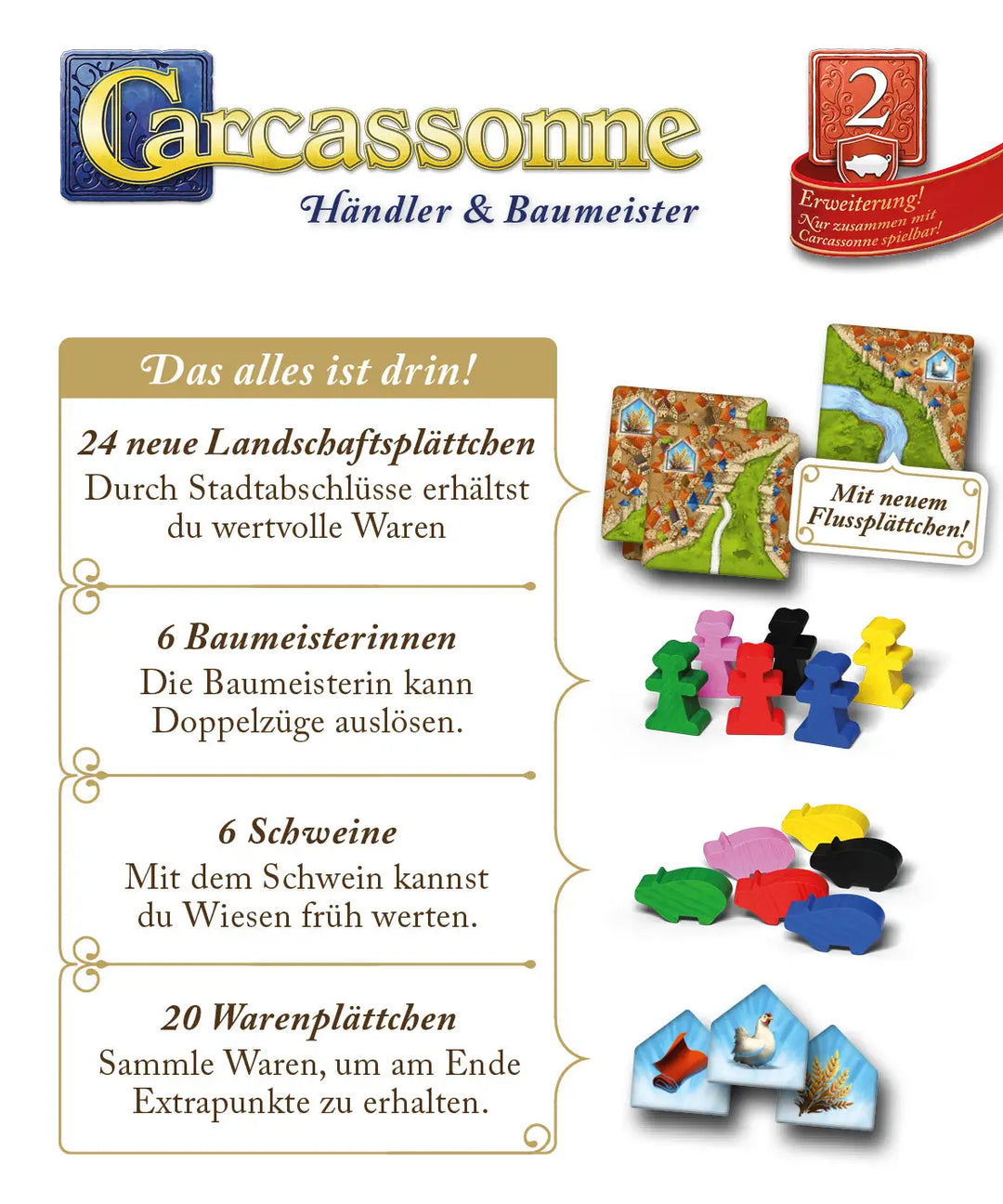 Carcassonne: Händler & Baumeisterin (DE) - Hans im Glück - Board Games