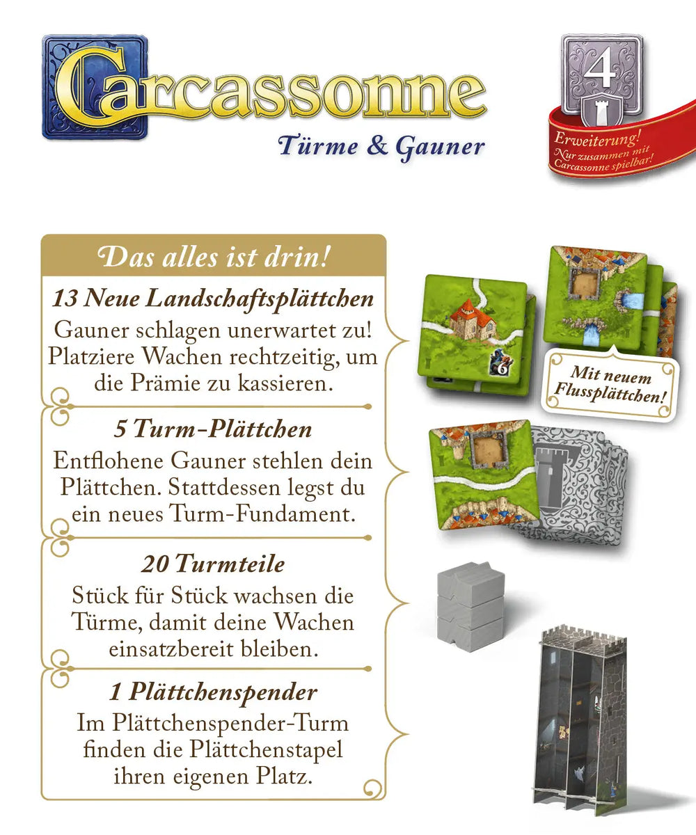 Carcassonne: Türme & Gauner (DE) - Hans im Glück - Board Games