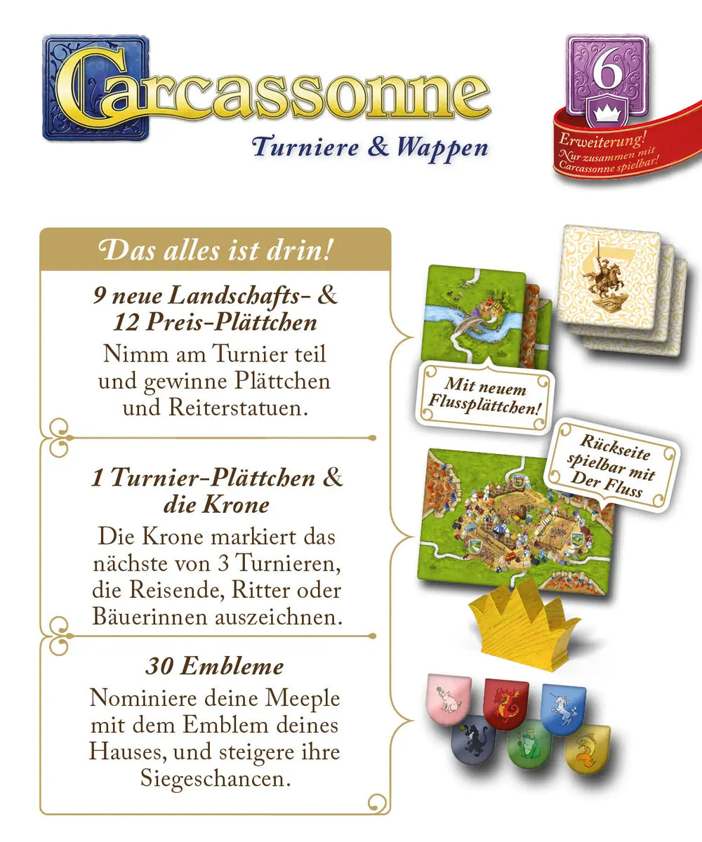 Carcassonne: Turniere & Wappen (DE) - Hans im Glück - Board Games