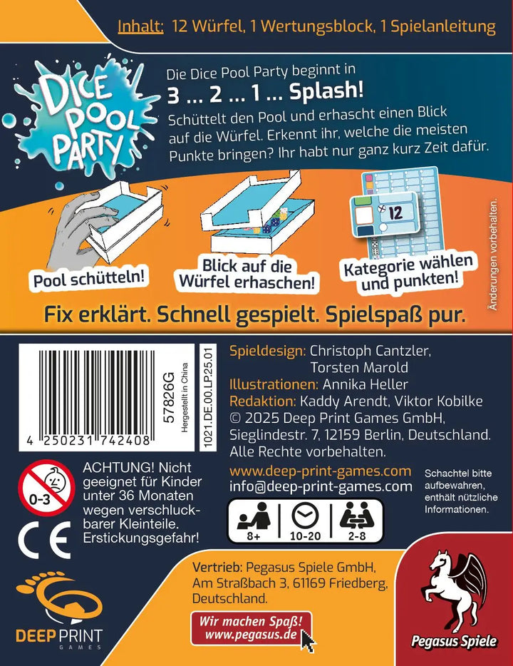 Dice Pool Party (DE) - Deep Print Games - Board Games