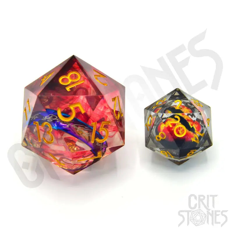 Dice: Resin - d20 - Ring of Power - Glassstaff - Accessories
