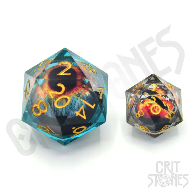 Dice: Resin - Sharp Edge - Floating Eye - d20 - Eye of the Oracle - Glassstaff - Accessories