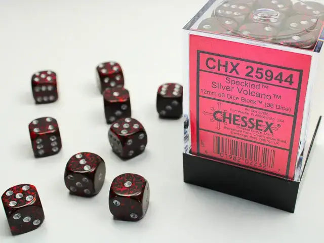 Dice Set: Speckled - Volcano/Silver - 12mm - d6 (36) - Chessex - Accessories