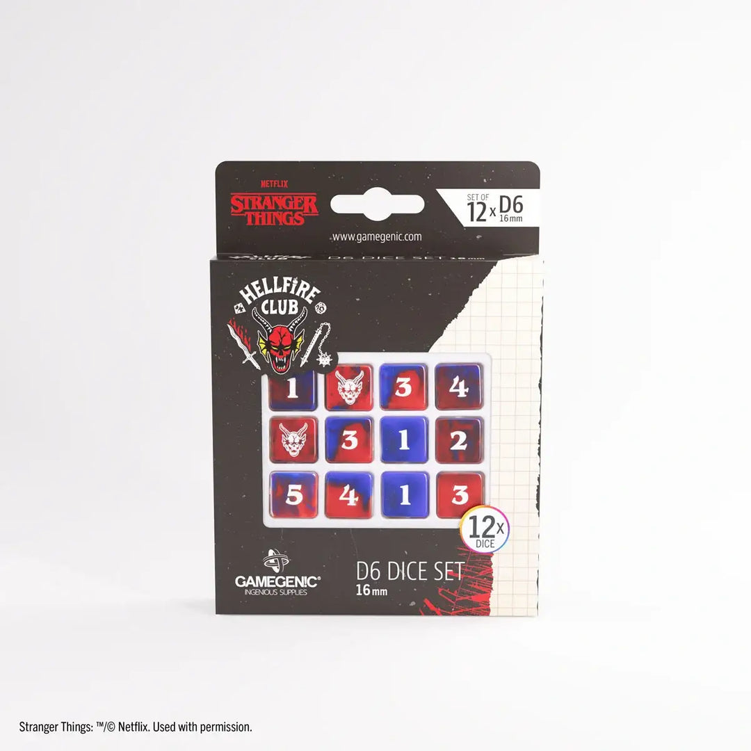 Dice Set: Stranger Things - Hellfire Club - 16mm - d6 (12) - Gamegenic - Dices