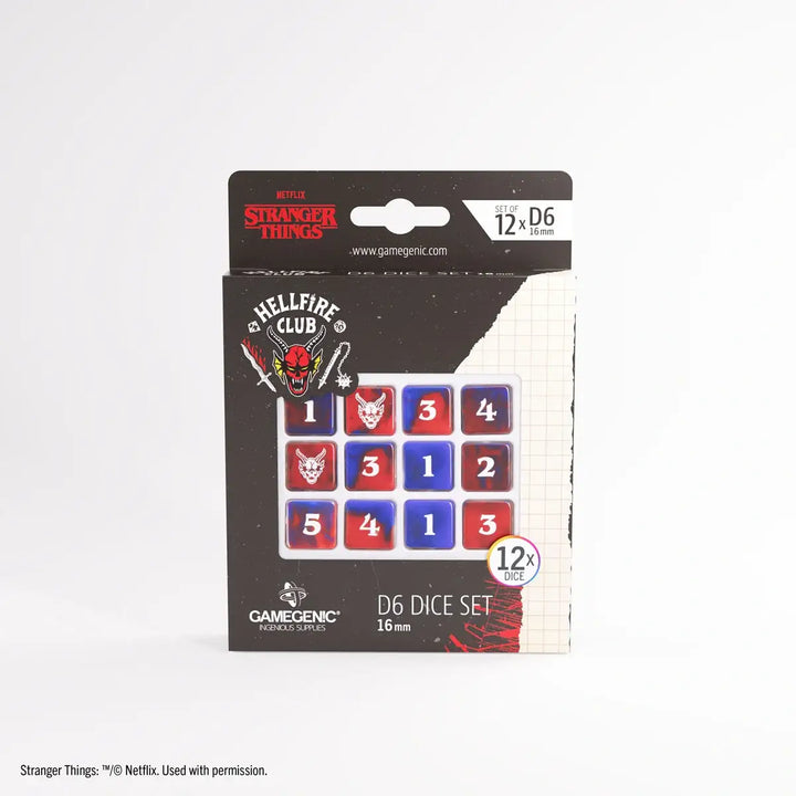 Dice Set: Stranger Things - Hellfire Club - 16mm - d6 (12) - Gamegenic - Dices