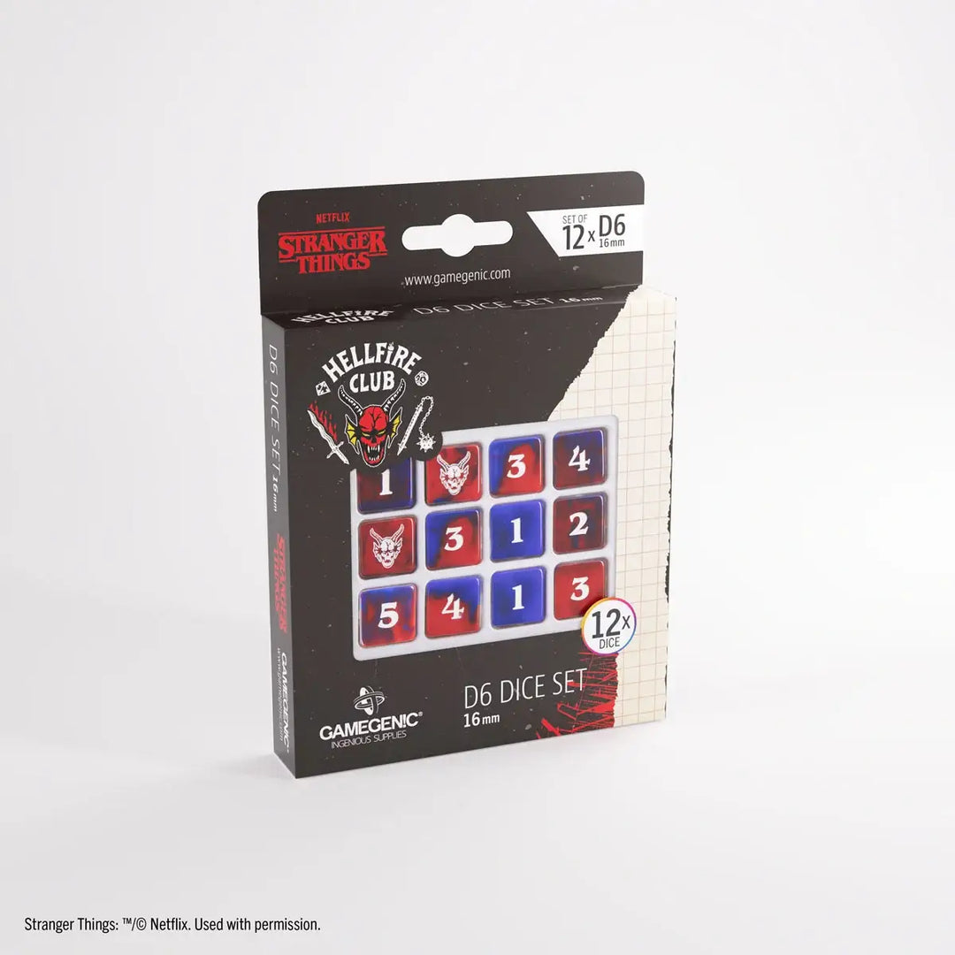 Dice Set: Stranger Things - Hellfire Club - 16mm - d6 (12) - Gamegenic - Dices