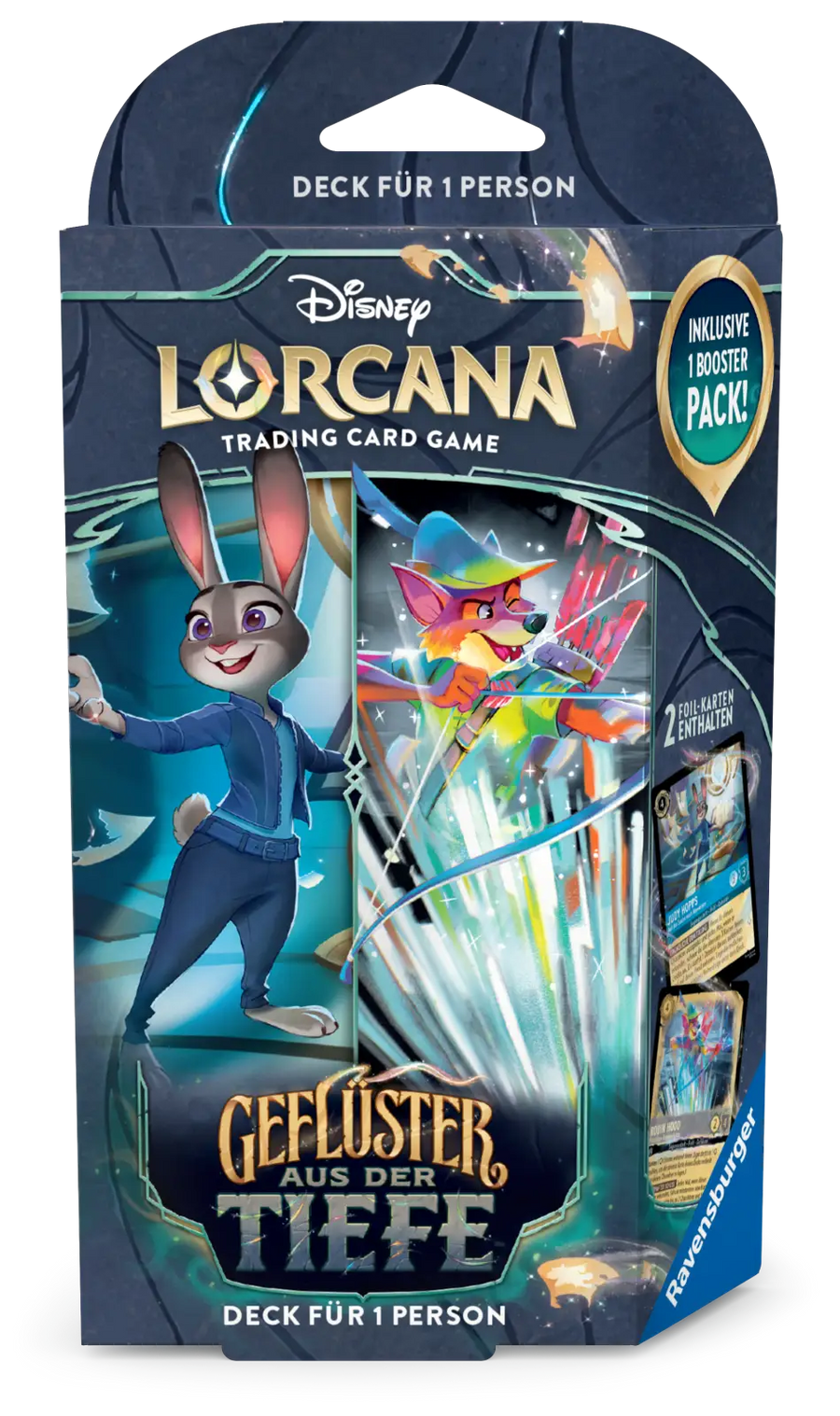 Disney Lorcana: Geflüster aus der Tiefe - Saphir/Stahl - Starter Deck (DE) - Ravensburger - Card Games
