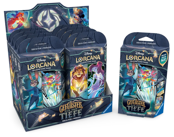 Disney Lorcana: Geflüster aus der Tiefe - Saphir/Stahl - Starter Deck (DE) - Ravensburger - Card Games