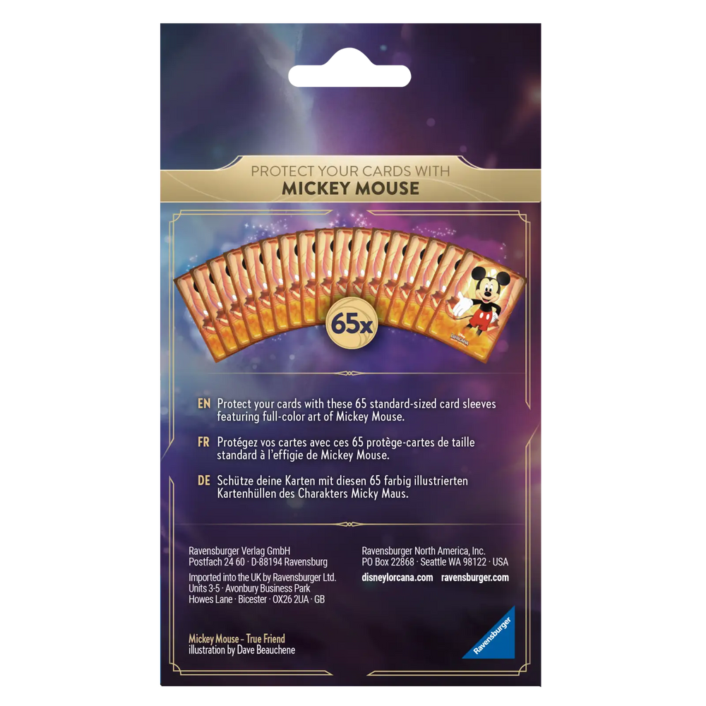 Disney Lorcana: Sleeves - Mickey (65) - Ravensburger - Card Games