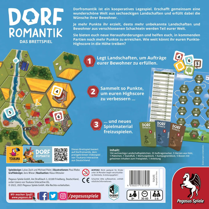 Dorfromantik (inkl. Erweiterung Grosse Mühle) (DE) - Pegasus Spiele - Board Games