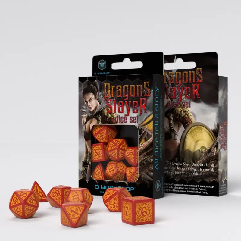 Dragon Slayer Red & Orange Dice Set - Q Workshop - Accessories