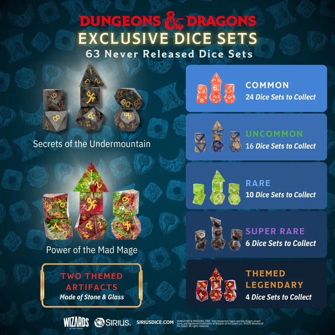Dungeons and Dragons: Undermountain Treasure Packs Display - Blind Box - Sirius Dice - Dices