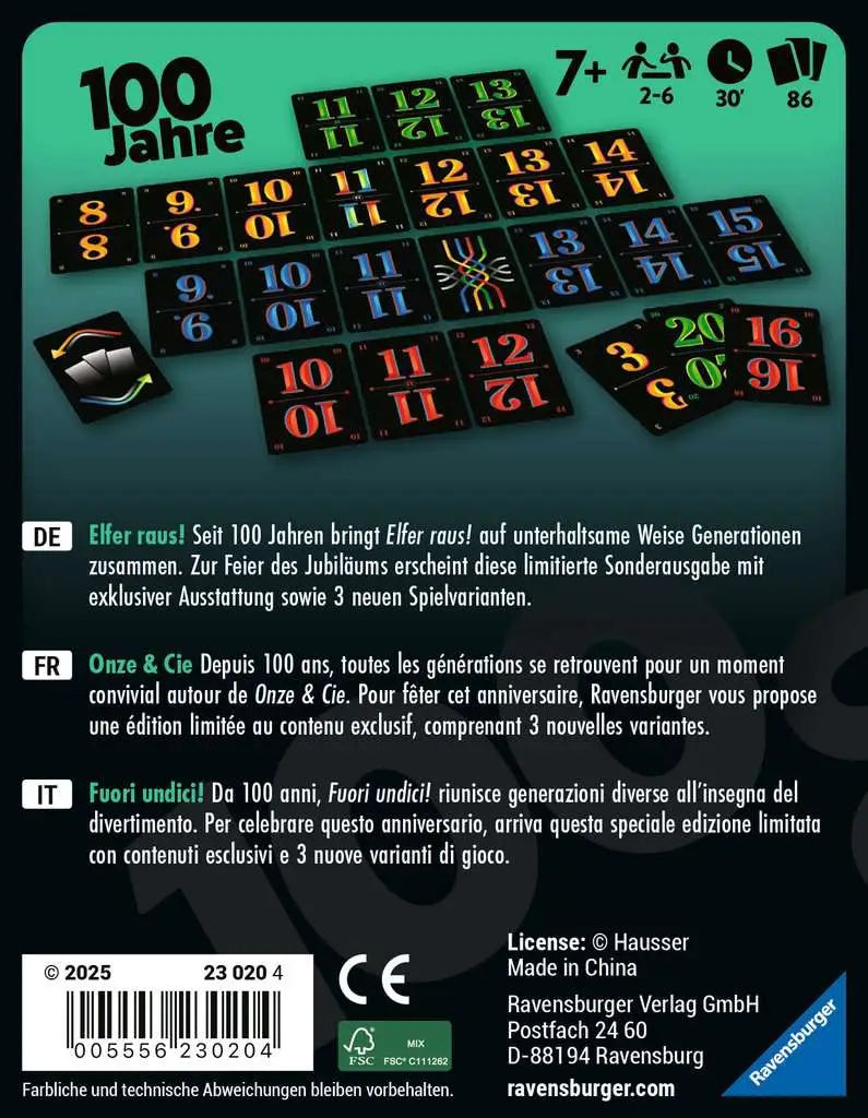 Elfer raus!: 100 Jahre Jubiläumsedition (DE/FR/IT) - Ravensburger - Board Games