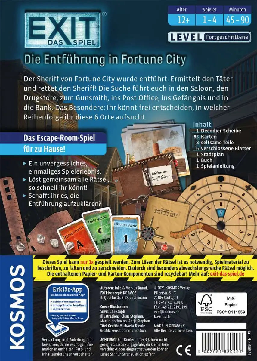 EXIT - Das Spiel: Die Entführung in Fortune City (DE) - KOSMOS - Board Games