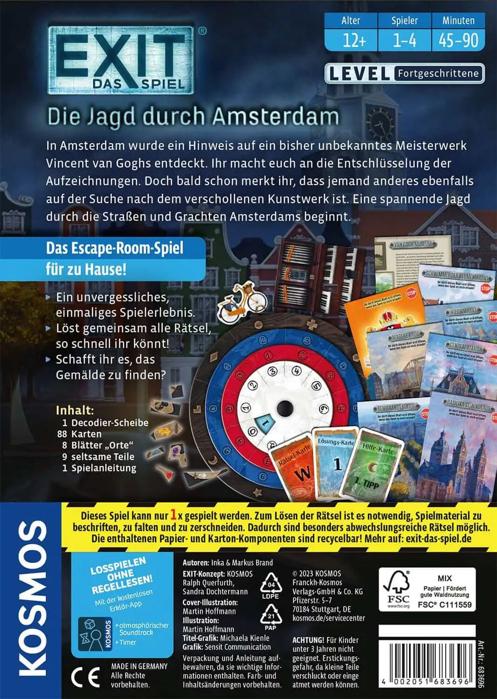 EXIT - Das Spiel: Die Jagd durch Amsterdam (DE) - KOSMOS - Board Games