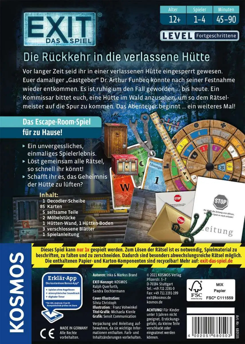 EXIT - Das Spiel - Die Rückkehr in die verlassene Hütte (DE) - KOSMOS - Board Games