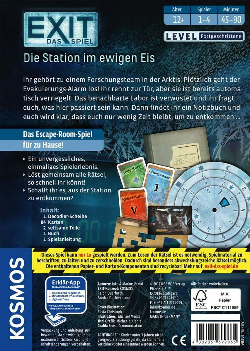 Exit: Das Spiel - Die Station im ewigen Eis (DE) - KOSMOS - Board Games