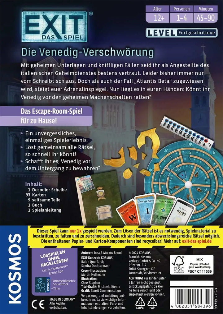 EXIT – Das Spiel: Die Venedig-Verschwörung (DE) - KOSMOS - Board Games