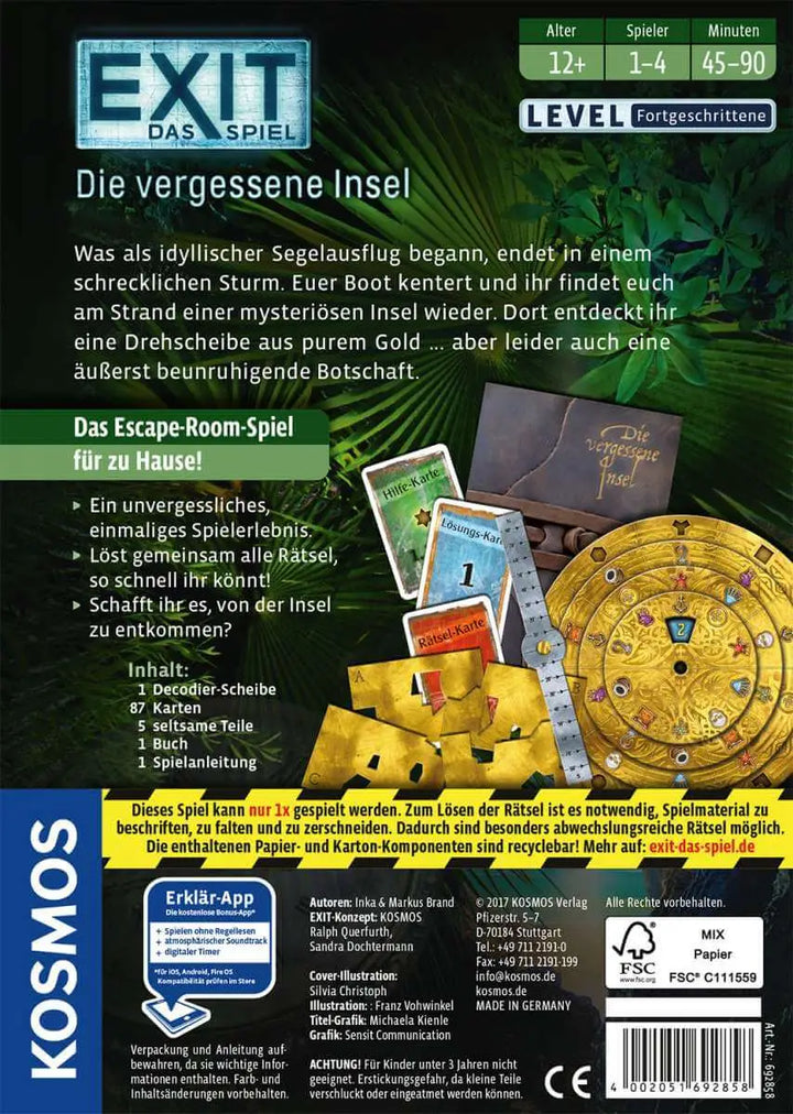 EXIT – Das Spiel: Die vergessene Insel (DE) - KOSMOS - Board Games