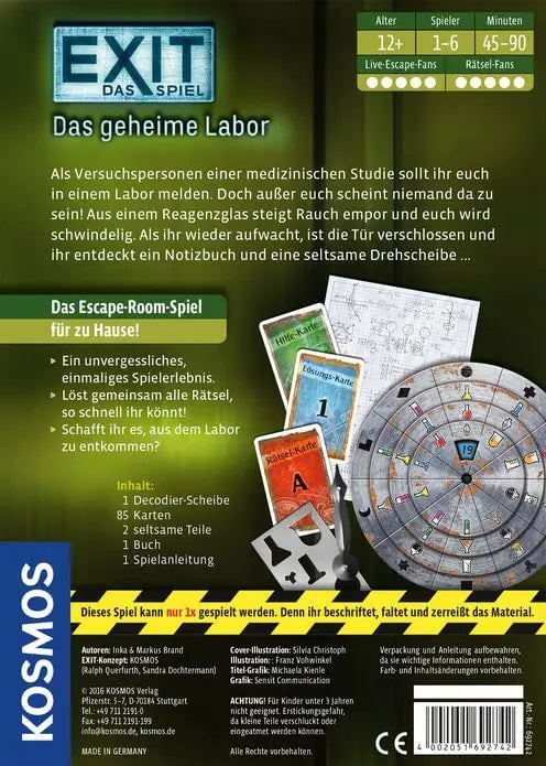 EXIT – Das Spiel: Das geheime Labor (DE) - KOSMOS - Board Games
