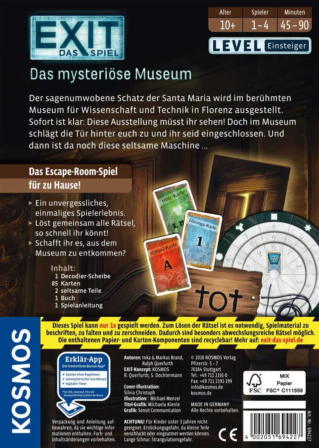 EXIT - Das Spiel: Das mysteriöse Museum (DE) - KOSMOS - Board Games