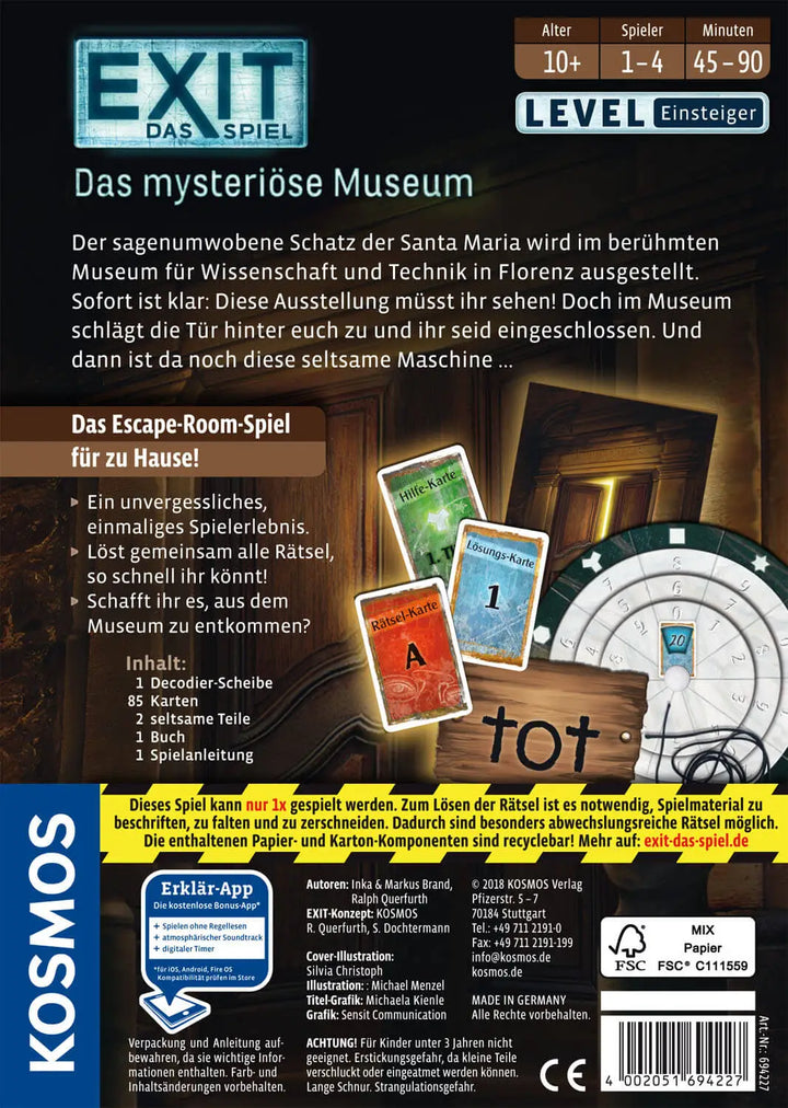 EXIT - Das Spiel: Das mysteriöse Museum (DE) - KOSMOS - Board Games