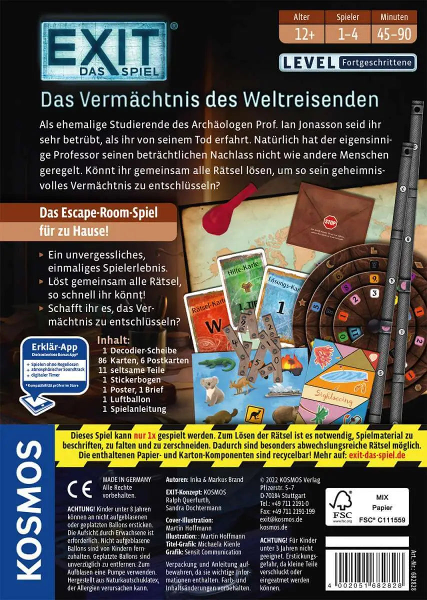 EXIT - Das Spiel - Das Vermächtnis der Weltreisenden (DE) - KOSMOS - Board Games
