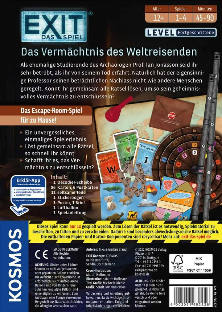 EXIT - Das Spiel - Das Vermächtnis der Weltreisenden (DE) - KOSMOS - Board Games