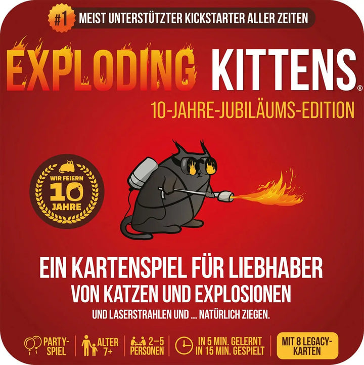 Exploding Kittens: 10 Jahre Jubiläums Edition (DE) - Exploding Kittens - Board Games