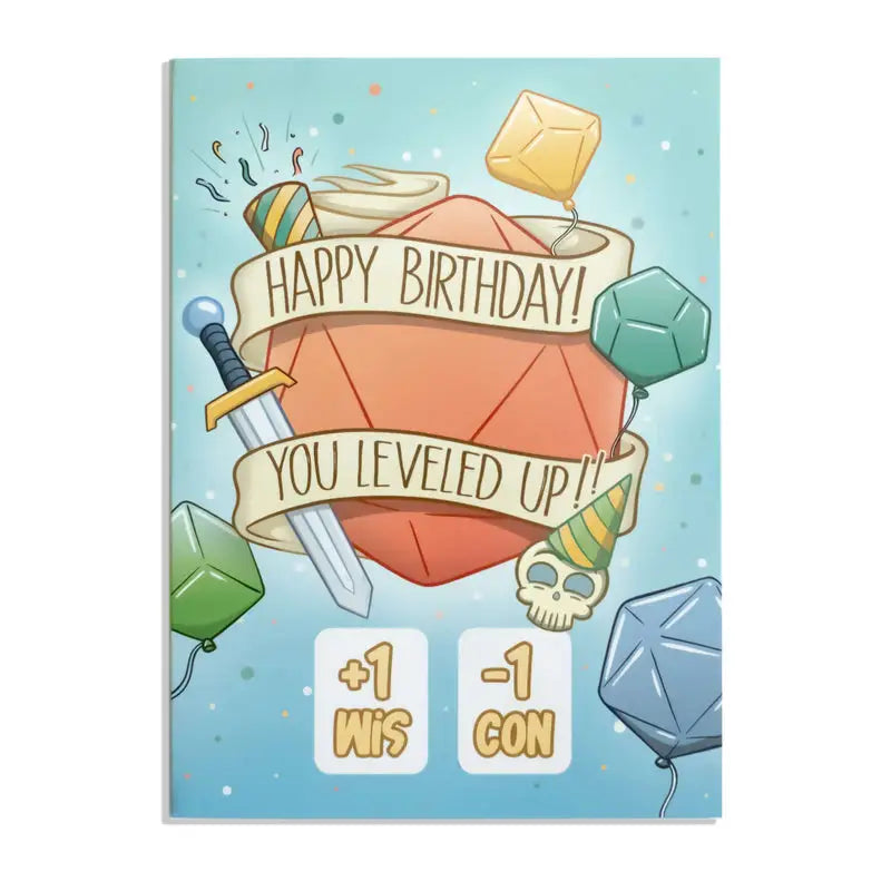 Greeting Card: Birthday D20 - Glassstaff - Accessories