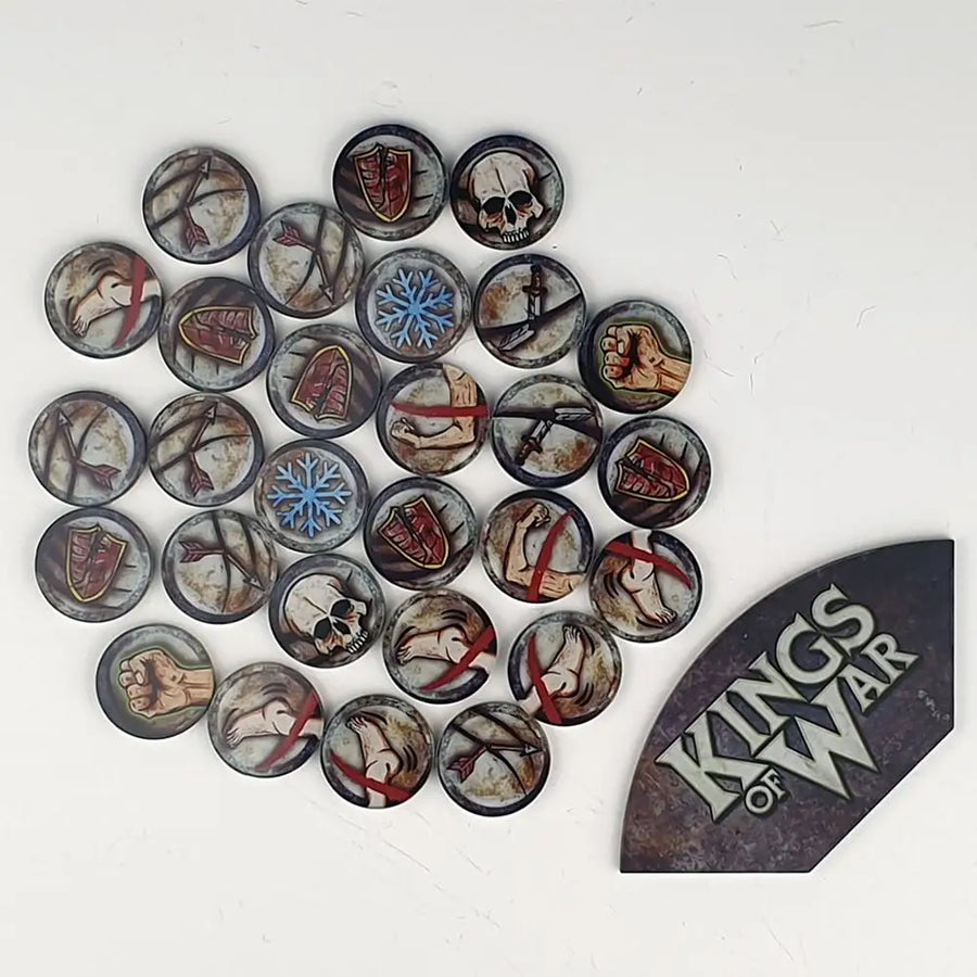 Kings of War: Arc Template & Game Token Set - Mantic Games - Accessories