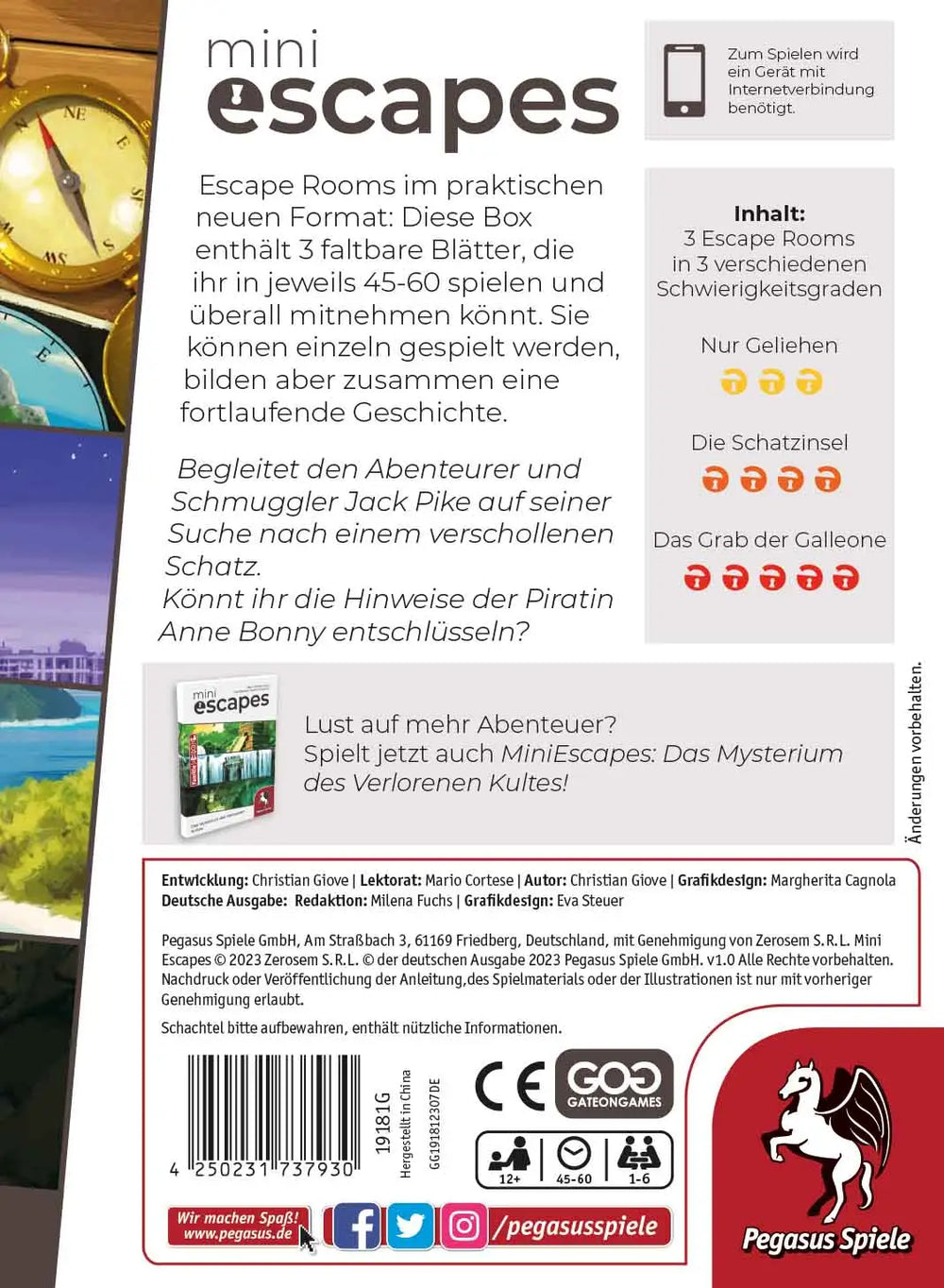 MiniEscapes: Auf den Spuren des Schatzes von Anne Bonny (DE) - Pegasus Spiele - Board Games