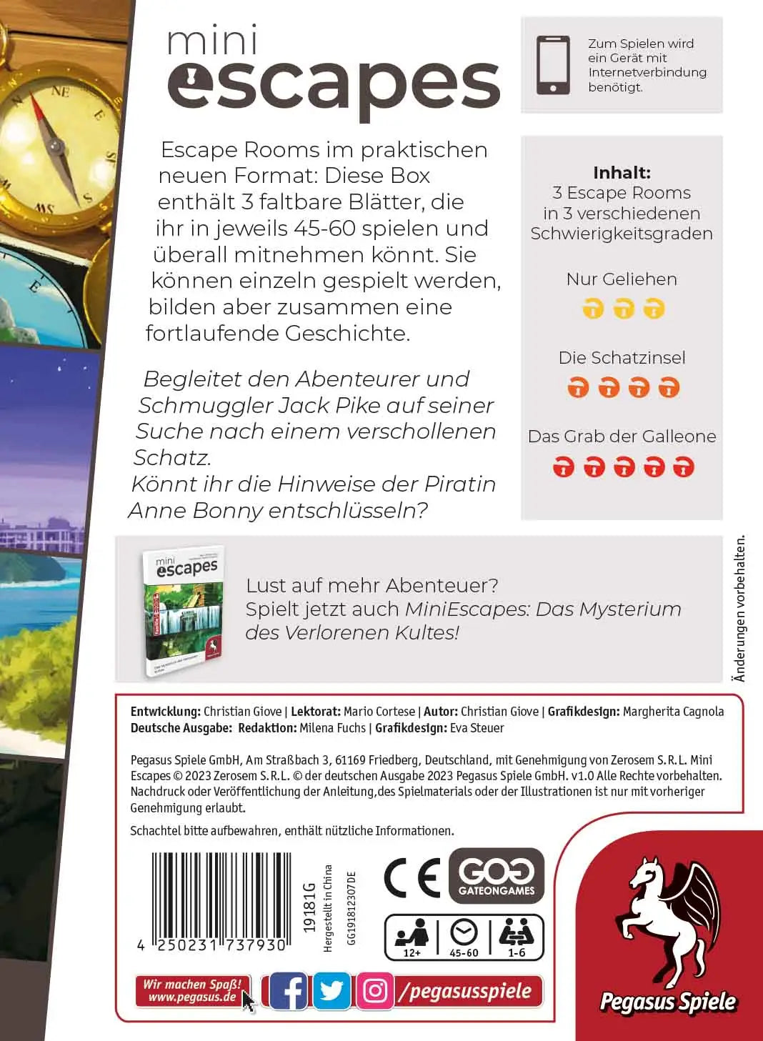 MiniEscapes: Auf den Spuren des Schatzes von Anne Bonny (DE) - Pegasus Spiele - Board Games