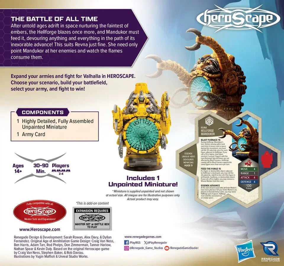 HeroScape Rising Tide: Hellforge Mandukor Army Expansion (EN) - Renegade Game Studios - Miniature Games