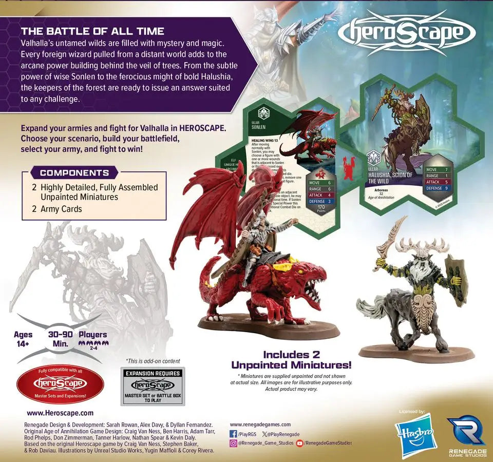 HeroScape Rising Tide: Sonlen and Halushia Scion of the Wild Army Expansion (EN) - Renegade Game Studios - Miniature