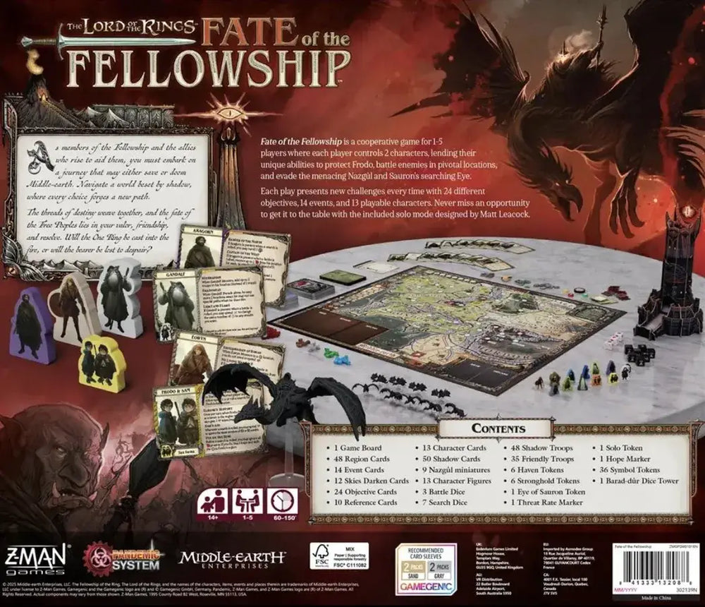 The Lord of the Rings: Fate of the Fellowship (EN) - Z Man Games - Board Games