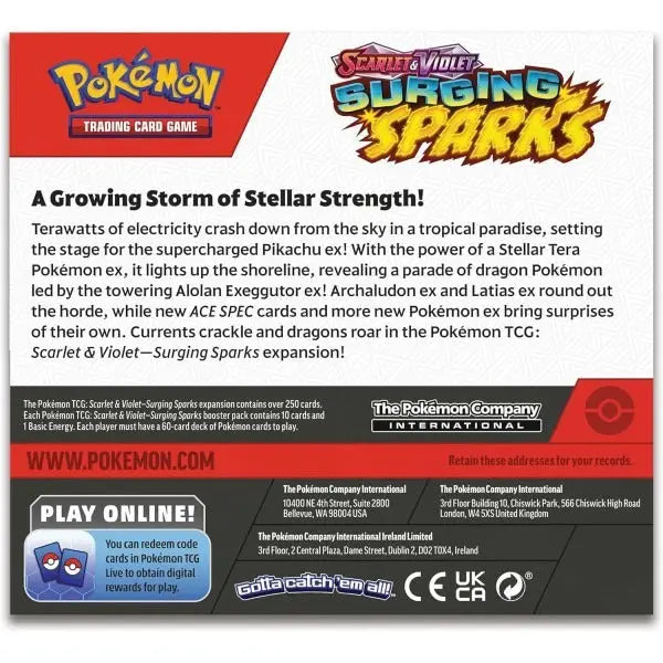 Pokémon TCG: Scarlet & Violet - Surging Sparks - Booster Display (36 Booster) (EN) - The Pokémon Company International