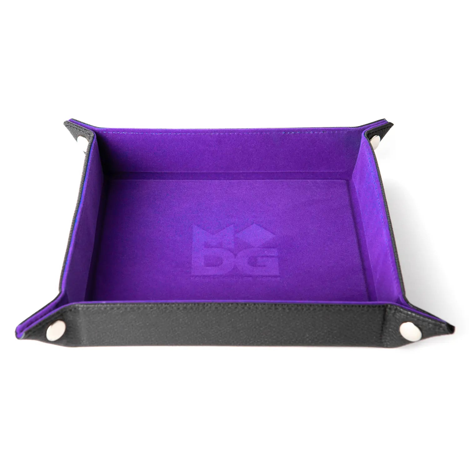 Velvet Dice Tray with Leather Backing: Purple