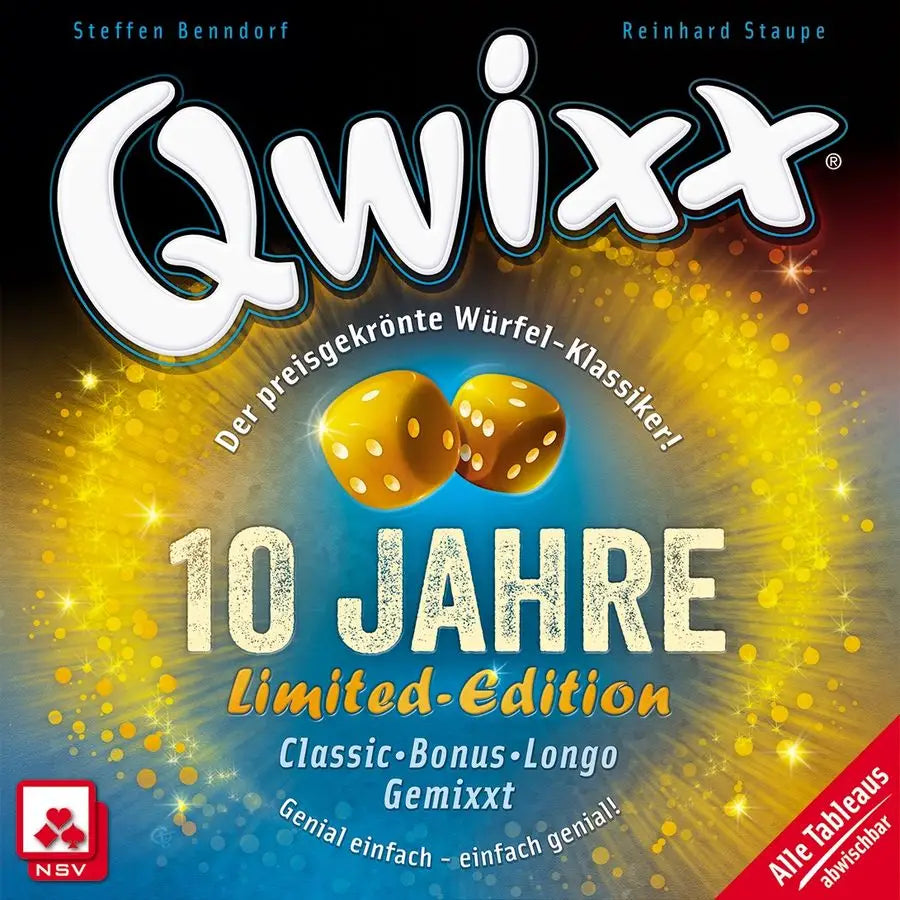 Qwixx 10 Jahre Edition (DE/FR/IT) Nürnberger Board Games