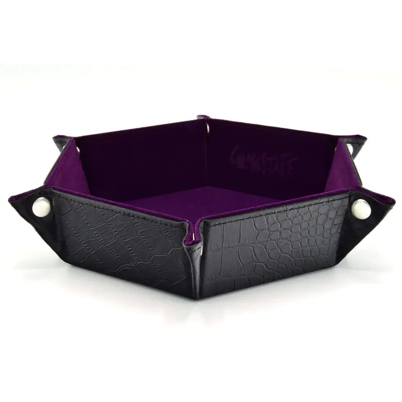Rolling Tray: Leather - Hexagonal - Foldable - Dragon Skin - Purple - Glassstaff - Accessories
