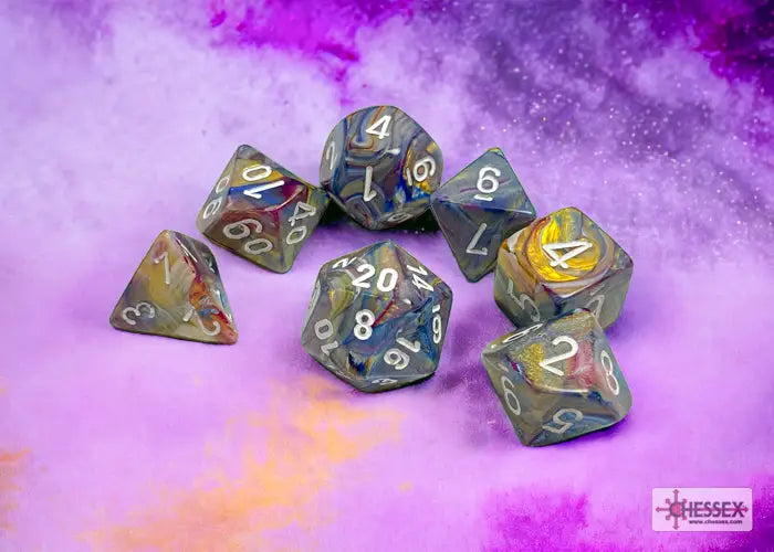RPG Dice Set: Festive - Polyhedral - Carousel/White (7) - Chessex - Accessories