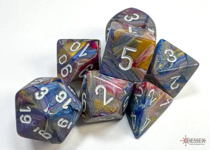 RPG Dice Set: Festive - Polyhedral - Carousel/White (7) - Chessex - Accessories